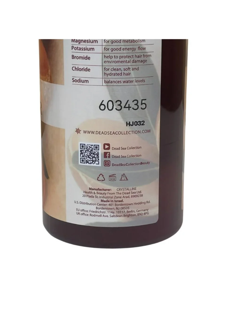 Dead Sea Collection Argan Mineral Shampoo & Conditioner Hydrates Softens Natural